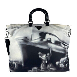 Prada Convertible Tote Shoulder bag tessuto black